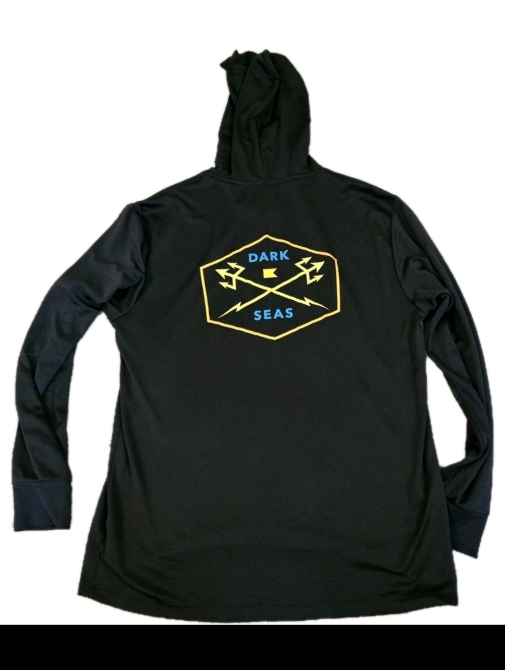 Dark Seas Performance Sun Hoodie Black Size  Mens L GUC